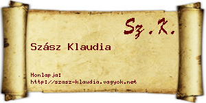 Szász Klaudia névjegykártya