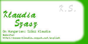 klaudia szasz business card