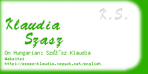 klaudia szasz business card